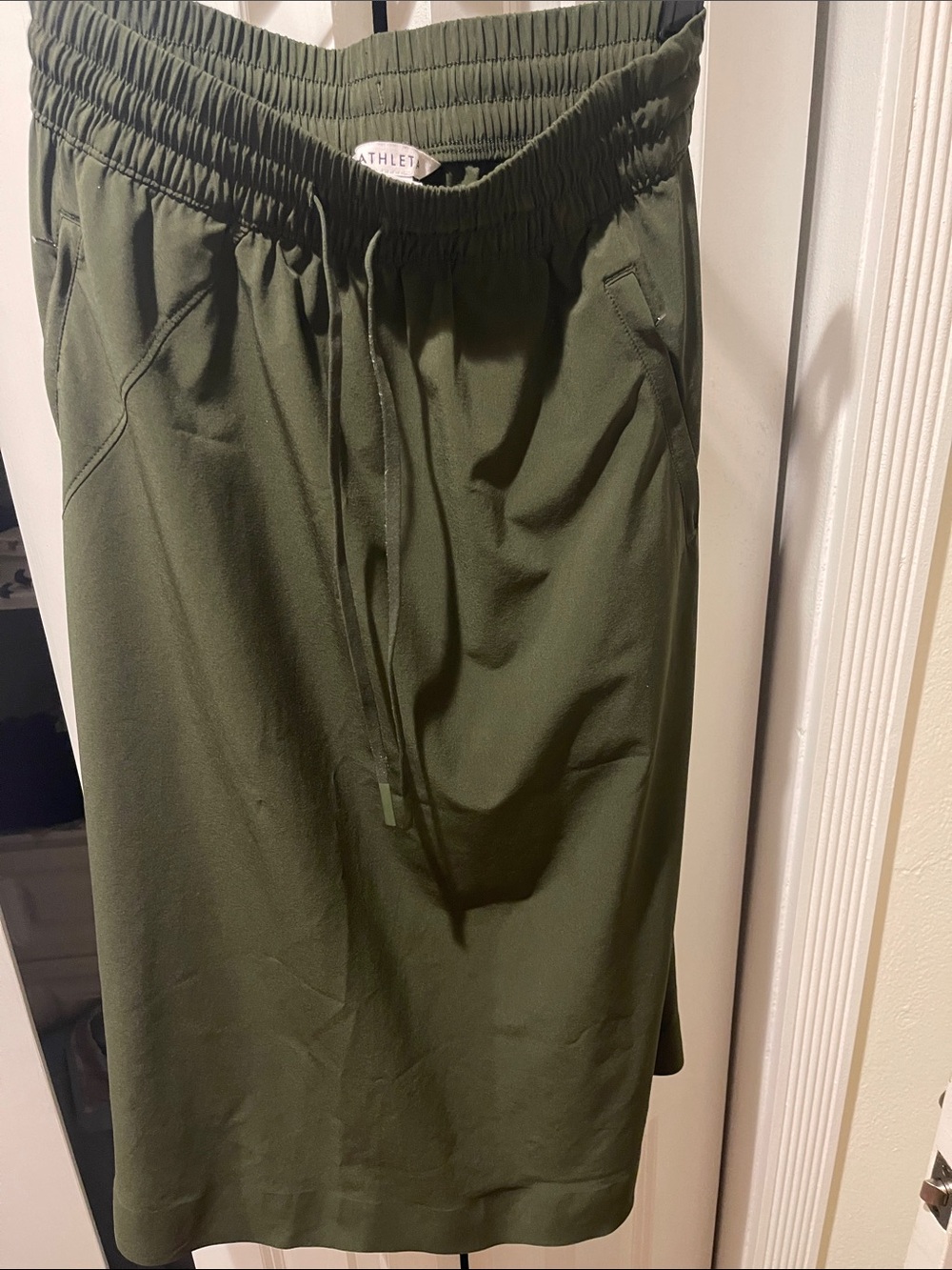 Athleta Olive Drawstring Midi Skirt